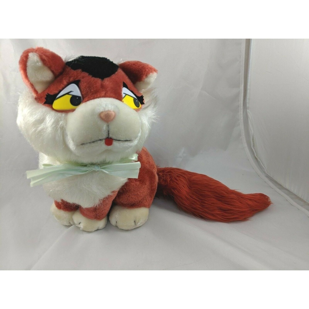 Mattel Emotions Cat Fox Plush Yellow Eyes 10 Inch 1983 Stuffed Animal toy
